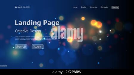 Design concept abstract bokeh background landing page website - Vector Stock Photo