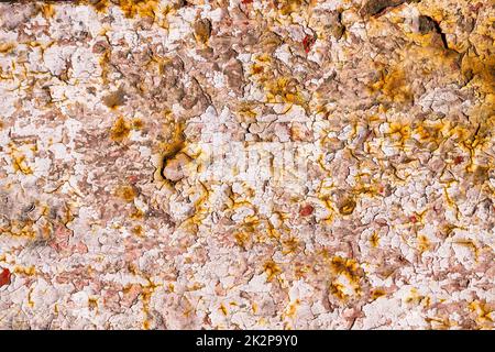 The pattern of old painted rusty metal surface Stock Photo