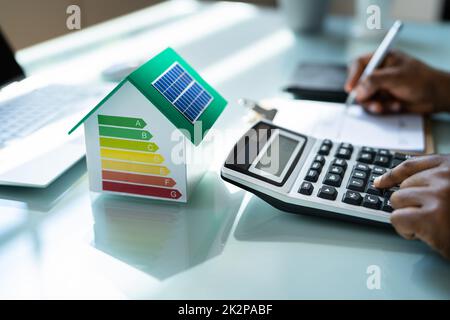 Energy Efficient House Calculator Stock Photo