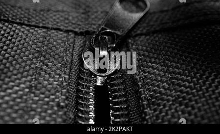 black open zipper bag Stock Photo