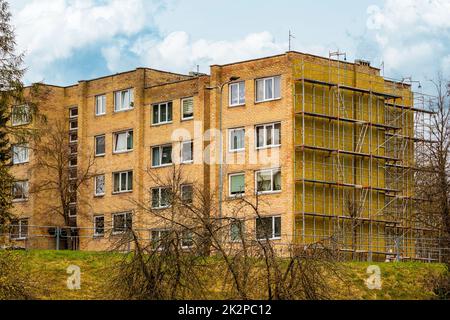 External wall insulation of multistory Stock Photo