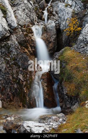 Mountain River coming out of a small gorge in Austrian Alps Stock Photo ...