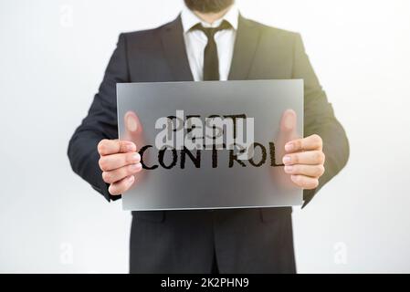 Writing displaying text Pest Control. Business showcase Killing destructive insects that attacks crops and livestock Stock Photo
