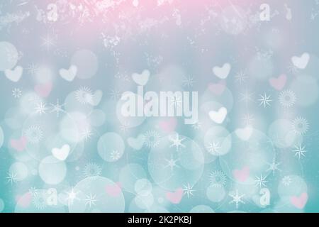 Abstract pink background with hearts and bokeh lights. (Illustration ...
