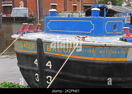 Bacup, waterways and canal, cargo vessel, Rec No 1728 Liverpool Stock Photo