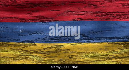 Armenia flag - realistic waving fabric flag Stock Photo