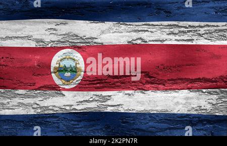 Costa Rica flag - realistic waving fabric flag Stock Photo