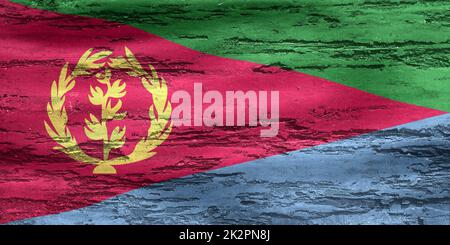 Eritrea flag - realistic waving fabric flag Stock Photo