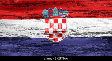 3D-Illustration of a Croatia flag - realistic waving fabric flag Stock Photo