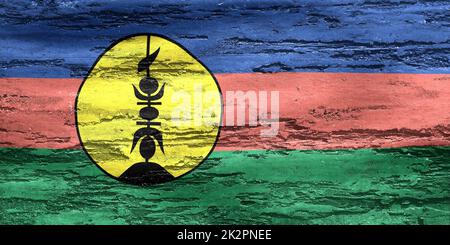 3D-Illustration of a New Caledonia flag - realistic waving fabric flag Stock Photo