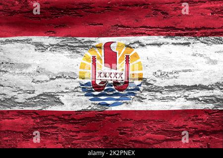 3D-Illustration of a French Polynesia flag - realistic waving fabric flag Stock Photo