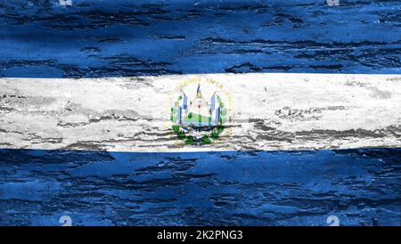 3D-Illustration of a El Salvador flag - realistic waving fabric flag Stock Photo