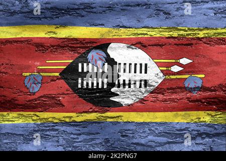 3D-Illustration Of A Eswatini Flag - Realistic Waving Fabric Flag Stock ...