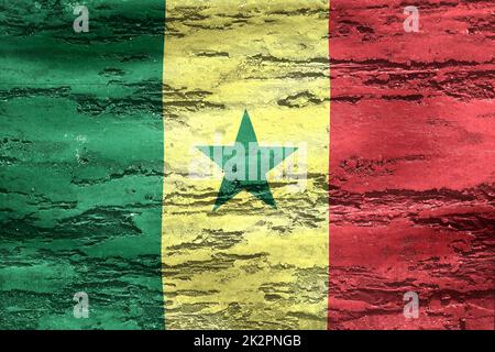 3D-Illustration of a Senegal flag - realistic waving fabric flag Stock Photo