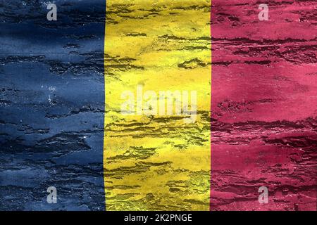 3D-Illustration of a Chad flag - realistic waving fabric flag Stock Photo