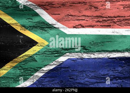 3D-Illustration of a South Africa flag - realistic waving fabric flag Stock Photo