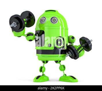 Extremely Powerfull Robot. Technology concept. Isolated. Contains clipping path Stock Photo