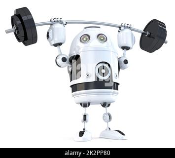 Powerfull Robot. Technology concept. Isolated. Contains clipping path. Stock Photo