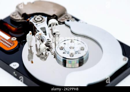 Hard disk drive repair and information recovery concept. Stock Photo