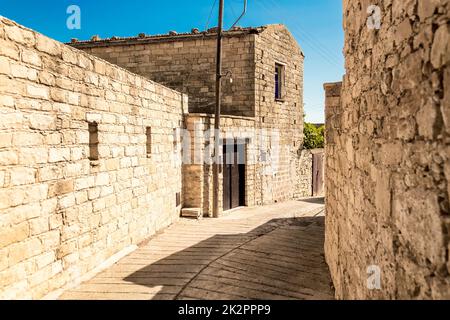 Street in Dora village. Limassol District, Cyprus Stock Photo