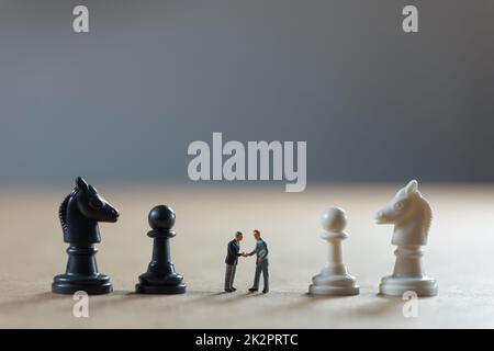 Businessman shaking hands. Business strategy concept Stock Photo