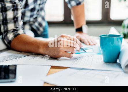 Architect working on his projcet Stock Photo