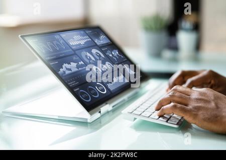 Data Analyst Using Data Analytics KPI Stock Photo