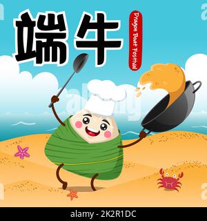 Dragon Boat Festival Rice Dumpling Zongzi Cooking Stock Photo