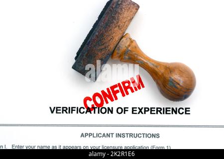 Verification of experience Stock Photo