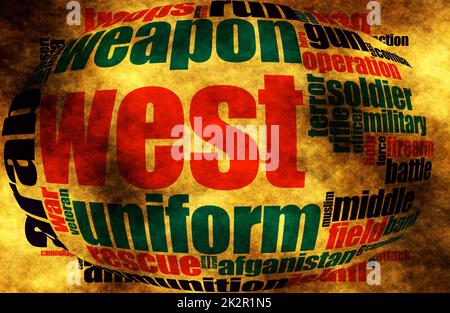 Military word cloud grunge concept Stock Photo