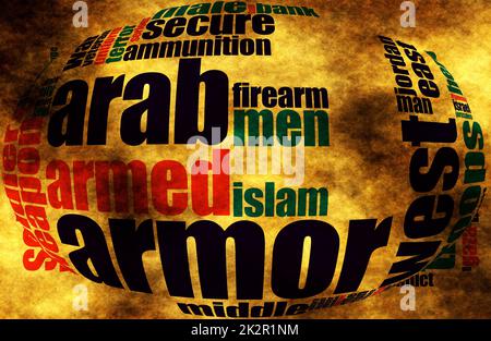 Military word cloud grunge concept Stock Photo