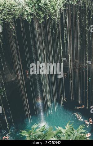 Mexico, Yucatan State, Ik Kil Eco-Archaeological Park, Ik-Kil Cenote or