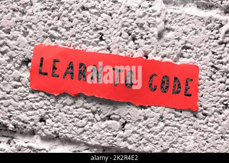 Writing displaying text Learn To Code. Business idea Learn to write ...