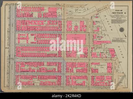 Cartographic, Maps. 1930. Lionel Pincus and Princess Firyal Map Division. Real property , New York (State) , New York, Manhattan (New York, N.Y.) Plate 152, Part of Section 6: Bounded by W. 139th Street, E. 139th Street, Harlem River, Madison Avenue, E. 135th Street, Park Avenue, E. 133rd Street, W. 133rd Street and Lenox Avenue Stock Photo