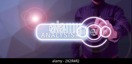 Conceptual display Data Analysis. Word for Translate numbers to Analytical Conclusion Forecasting Stock Photo