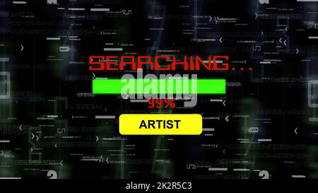 Searching for artist online progress bar Stock Photo - Alamy