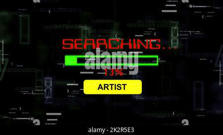 Searching for artist online progress bar Stock Photo - Alamy