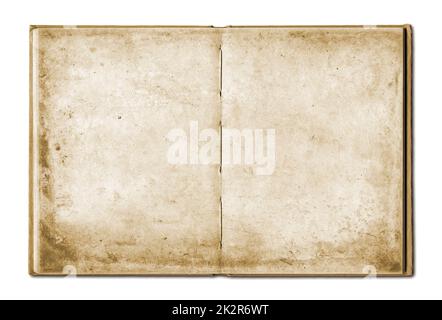 Vintage open book isolated on white background Stock Photo