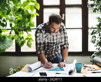 Man working Stock Photo