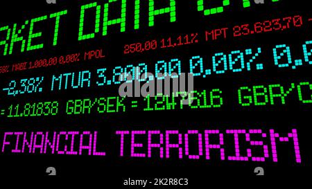 Financial terrorism stock ticker Stock Photo