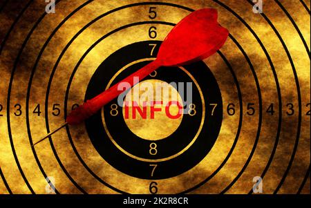 Info target on grunge background Stock Photo