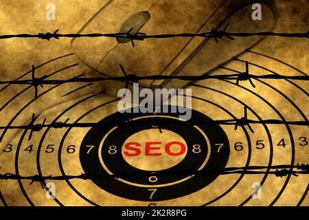 Seo target concept against barbwire Stock Photo