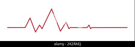 Heart pulse - curved red line on a white background - Vector Stock Photo
