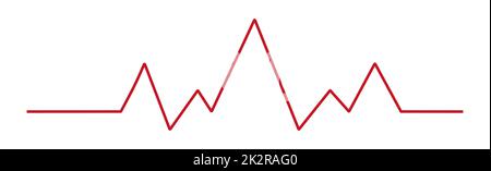 Heart pulse - curved red line on a white background - Vector Stock ...