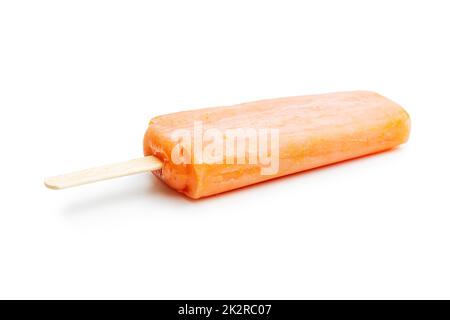 Fruity ice lolly. Sweet popsicle isolated on white background. Stock Photo