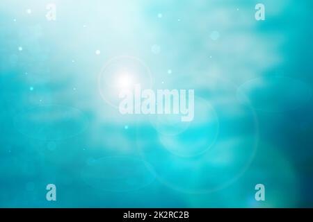 Abstract scene in universe. Abstract explosion stars on gradient light blue to turquoise and space cosmos galaxy universe background with colorful stars, nebula and planets. Space for your design. Concept astrology an science. Stock Photo