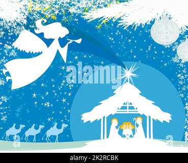 Christmas religious nativity scene Stock Photo