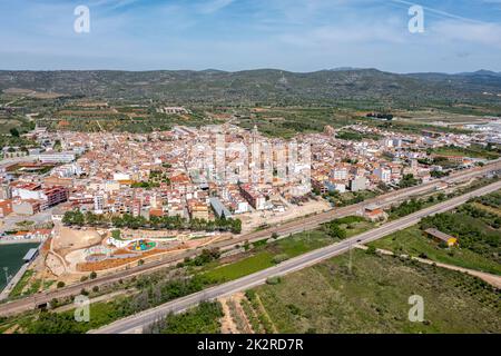 Panoramic view of Alcala de Chivert or Xivert in Castellon Stock Photo