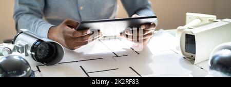 CCTV Security Alarm And Fire Surveillance Stock Photo