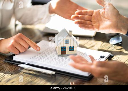 Real Estate Apartment Document Review Stock Photo